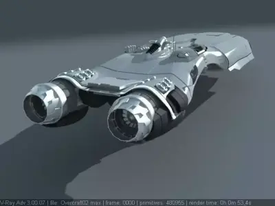 Hovercraft futuristic looking vehicle 3D model