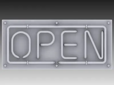 Neon Open Sign 3D model