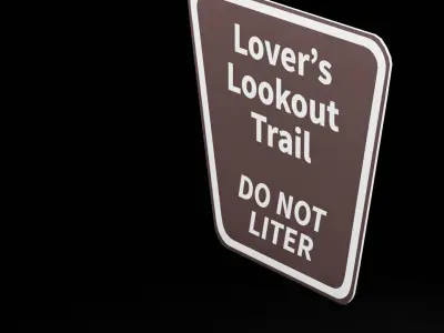 Street Sign Trapezoid Low-poly 3D model