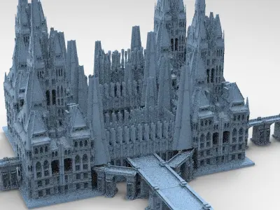 Tudor Castle Fantasy castle walls 2  3D model