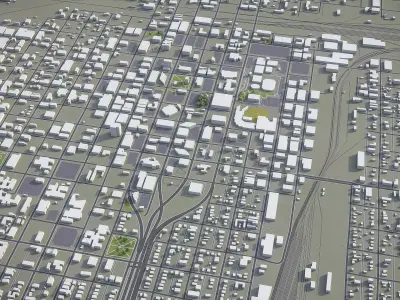 Amarillo - City 3D Model Low-poly 3D model