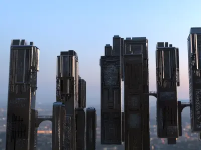 Sci Fi towers 3D model