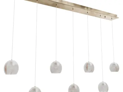 Lazio 7-Light Linear Multi-Drop Pendant Currey Company  3D model
