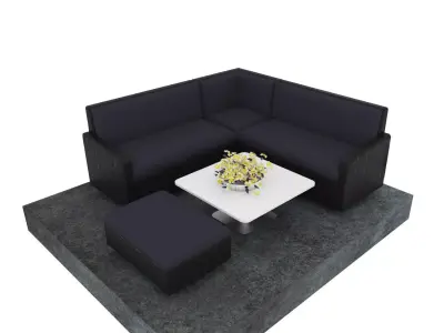 OUTDOOR SOFA AND SIDE TABLE Free 3D model