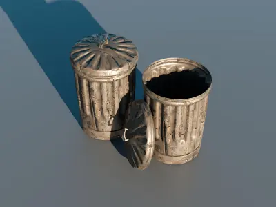 Trash can  Low-poly 3D model buy