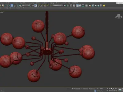 Modern Chandelier Metal Globe Shaped Chandelier Low-poly 3D model