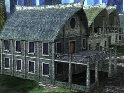 Elven Houses 3 Low-poly 3D model