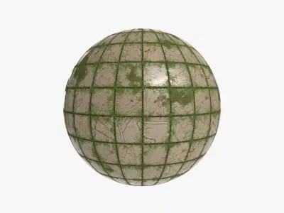 Floor Tile 002 PBR 4K - V3 - Mossy Texture