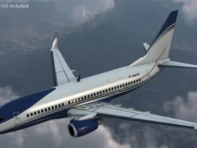  Boeing 737-700 with Interior Rigged for Cinema 4D 