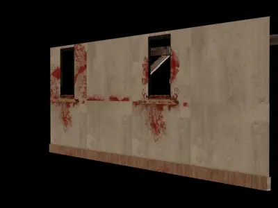 Gothic Wall  Window DrainPipe Collection Low-Poly PBR Blood  Low-poly 3D model