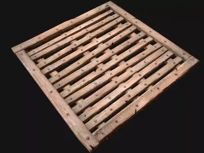 Wooden Floor or Roof Medieval Low-poly 3D model