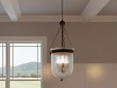 Glass Bowl Pendant Light 3D model