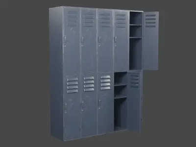 Locker set of lockers Low-poly 3D model