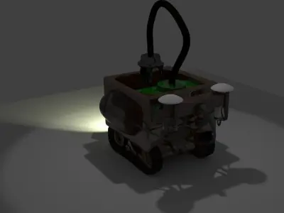 grabbot tractor with light Free 3D model