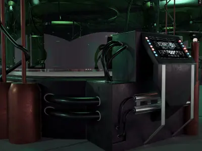 Sci-fi capsule Low-poly 3D model