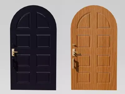 Classic Arched Doors Set PBR Materials Low-poly 3D model