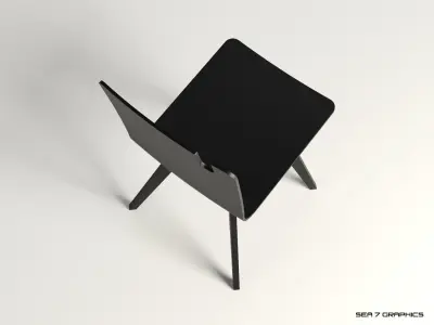 Plywood chair black 3D model