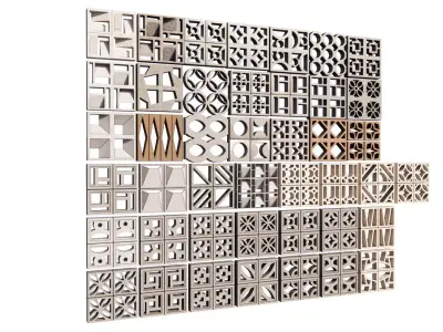 Brick Roster partitions wall 3d model  3D model