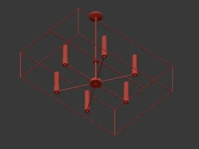 PORTICO brass chandelier 3D model