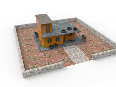 SLUM- OLD HOUSE-01 Low-poly 3D model