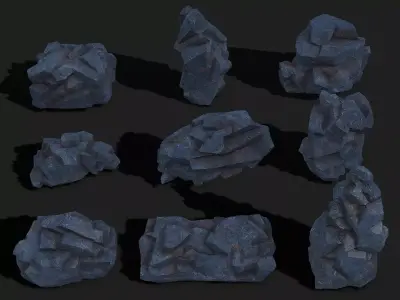 Mountain cliff Rocks - PBR Pack 07 Low-poly 3D model