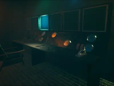 Sci-fi Control Panel Desk - Low Poly PBR Game Ready Low-poly 3D model