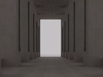 Brutalist Building 01 Low-poly 3D model