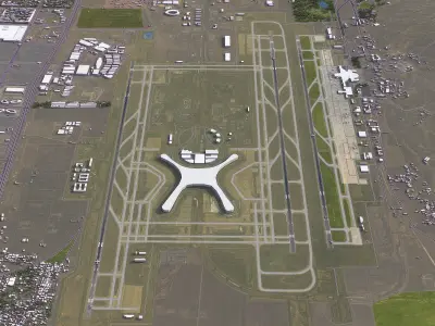 Lanzhou - 3D Airport Model Low-poly 3D model