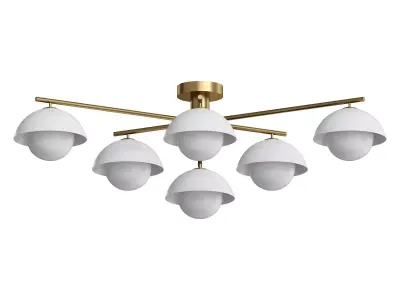  light aged brass and warm white porcelain flush 3D model