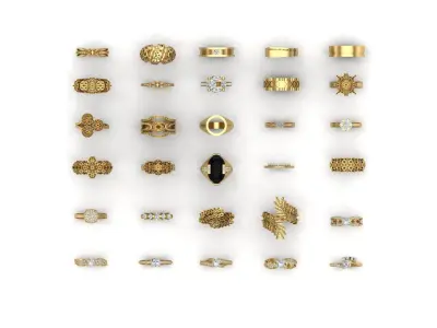 Pack jewelry ring  3D print model buy