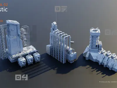 Futuristic City Kitbash Factory Vol 2 3D model