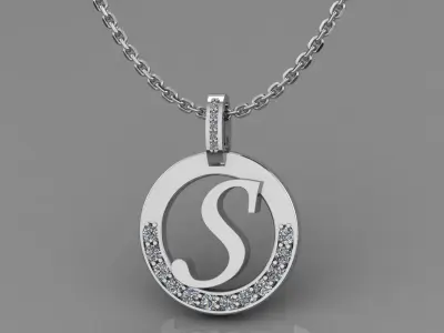 S Letter Pendant  3D print model