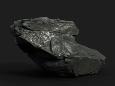 Low Poly Black Rock 230322 - Ultra HD 16K Texture Low-poly 3D model
