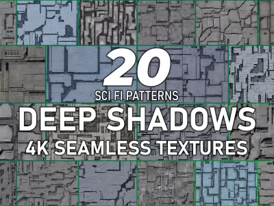 20 Seamless Sci-fi Panels - Deep Shadows Texture