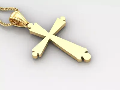 Light Gold 18K Cross Pendant 2CP057 3D print model