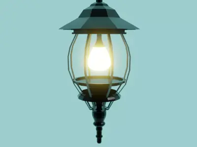 Farol outdoor light with cage 3D model
