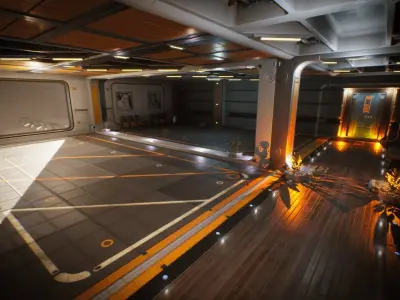 Sci-fi Rooms and Corridors Interior Kit Low-poly 3D model