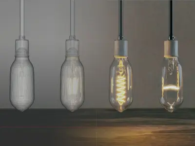 Oblong Light Bulb - LED -  LED twisted - Edison and Incandescent 3D model