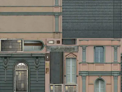 Corner building 22974 Low-poly 3D model