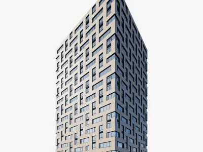 Modern residential building 19 3D model