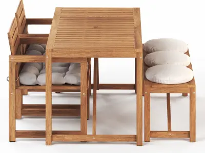 NAMMARO Table 2 chairs and bench IKEA 3D model