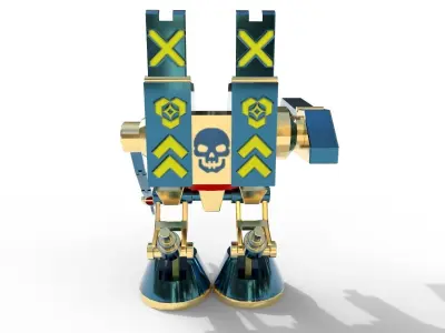 Arsenal gold robot Low-poly 3D model