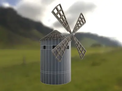 Windmill Low-poly 3D model