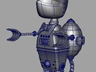 Robot on scooter 3D model