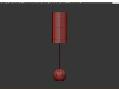 STAND CYLINDER SHADE TABLE LAMP Low-poly 3D model