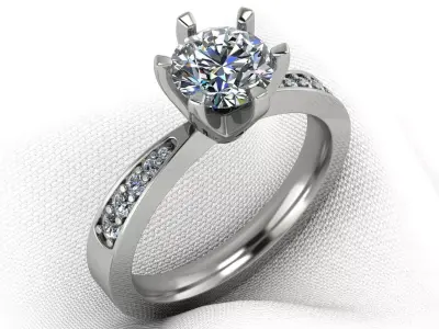 Classic Engagement Ring  3D print model