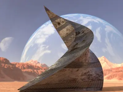 Post Apocalyptic Rusted Building 3D model