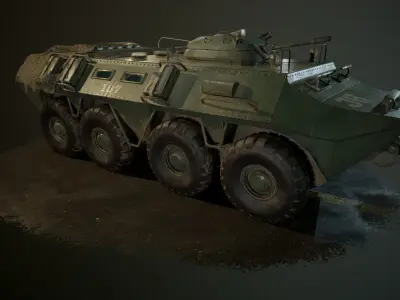 Realistic battlefield tank Low-poly 3D model