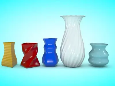 Flower Vases 3D Model Pack