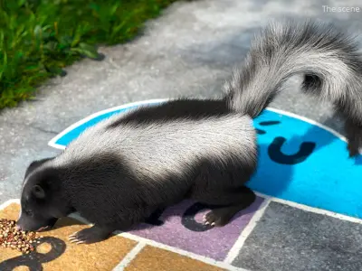  Striped Skunk Fur Rigged For Blender Animated Set 